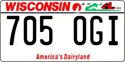 WI license plate 705OGI