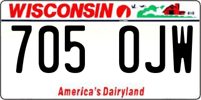 WI license plate 705OJW