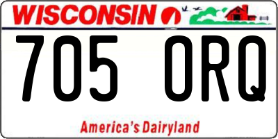 WI license plate 705ORQ