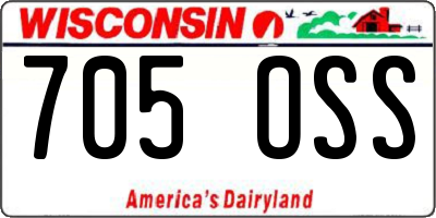 WI license plate 705OSS