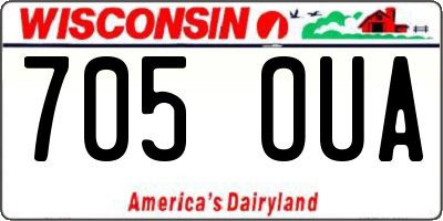 WI license plate 705OUA