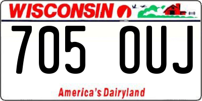 WI license plate 705OUJ