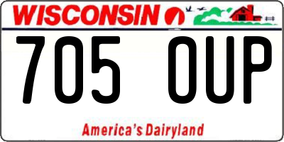 WI license plate 705OUP