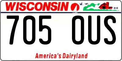 WI license plate 705OUS