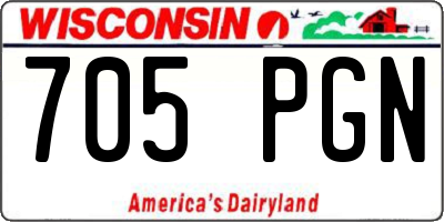 WI license plate 705PGN