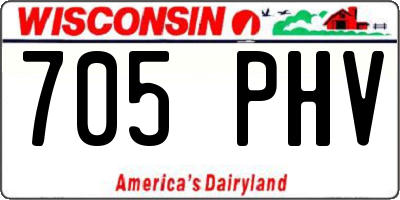 WI license plate 705PHV