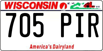 WI license plate 705PIR