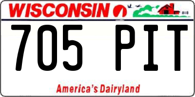 WI license plate 705PIT