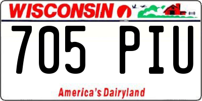 WI license plate 705PIU