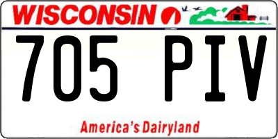 WI license plate 705PIV
