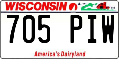 WI license plate 705PIW