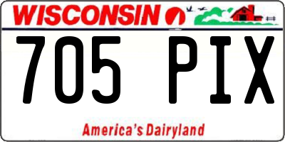 WI license plate 705PIX
