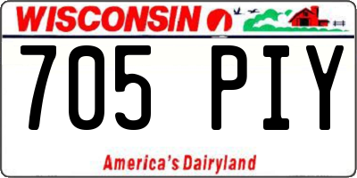 WI license plate 705PIY