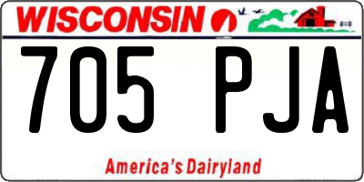 WI license plate 705PJA