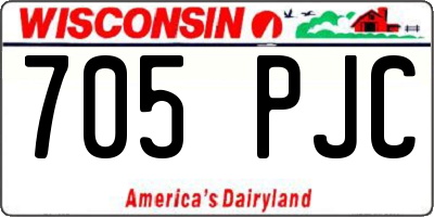 WI license plate 705PJC
