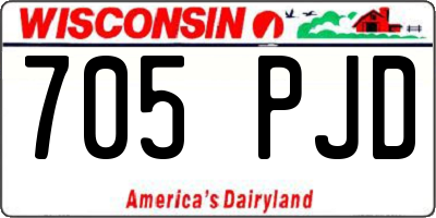 WI license plate 705PJD