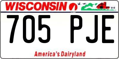 WI license plate 705PJE
