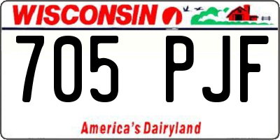 WI license plate 705PJF