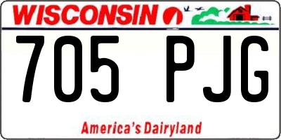 WI license plate 705PJG