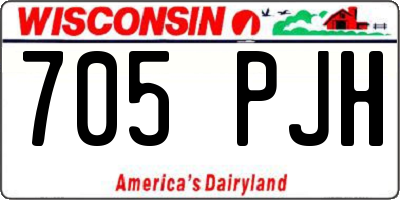WI license plate 705PJH