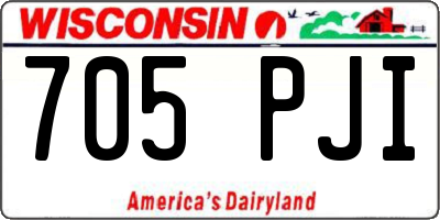 WI license plate 705PJI