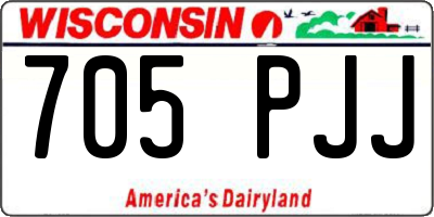 WI license plate 705PJJ