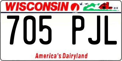 WI license plate 705PJL