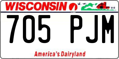 WI license plate 705PJM