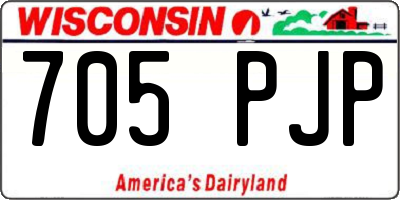WI license plate 705PJP