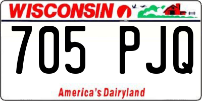 WI license plate 705PJQ