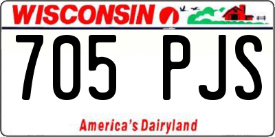 WI license plate 705PJS