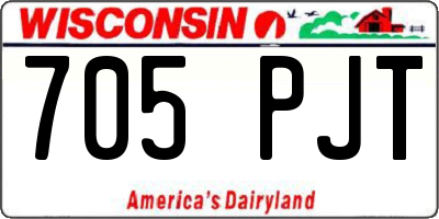 WI license plate 705PJT