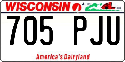 WI license plate 705PJU