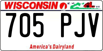 WI license plate 705PJV