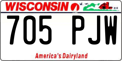 WI license plate 705PJW