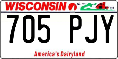 WI license plate 705PJY
