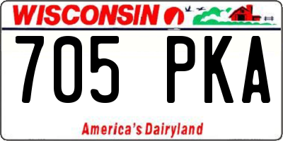 WI license plate 705PKA