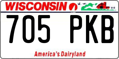 WI license plate 705PKB