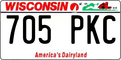 WI license plate 705PKC