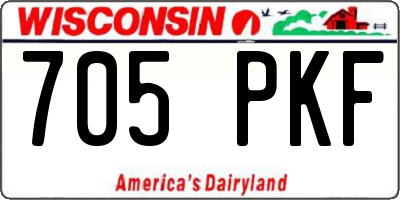 WI license plate 705PKF