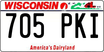 WI license plate 705PKI