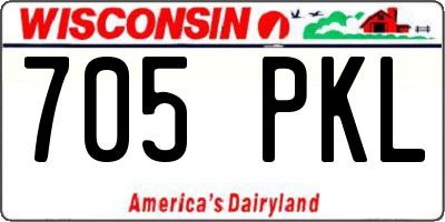 WI license plate 705PKL