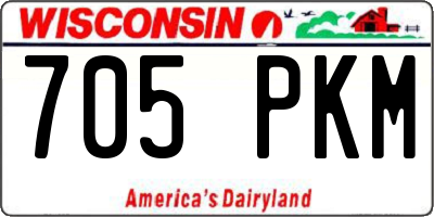 WI license plate 705PKM