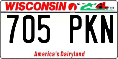 WI license plate 705PKN