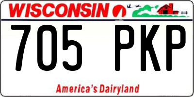 WI license plate 705PKP