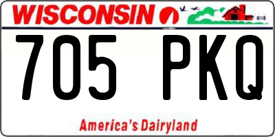 WI license plate 705PKQ