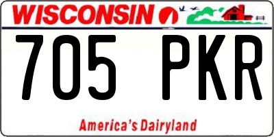 WI license plate 705PKR