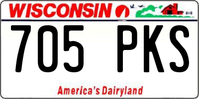 WI license plate 705PKS