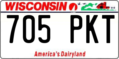 WI license plate 705PKT