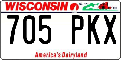 WI license plate 705PKX